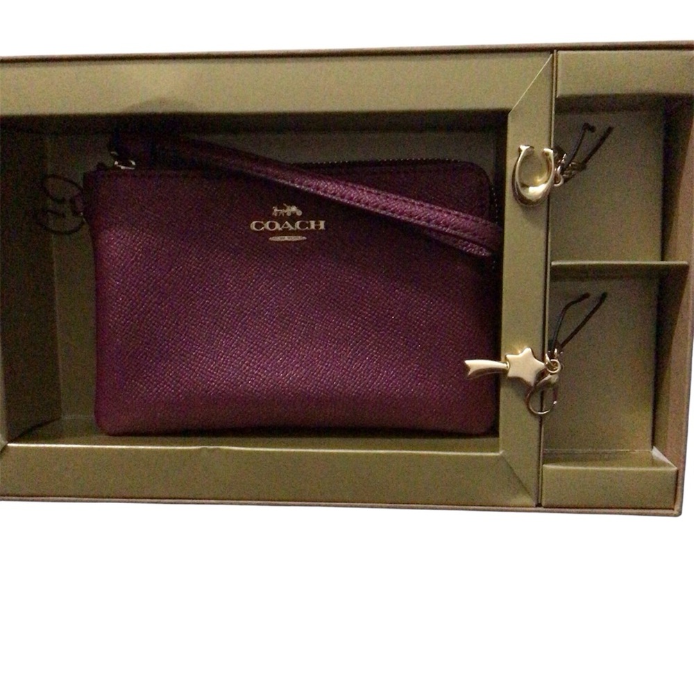 Coach Black Cherry Wristlet - Picture 2 of 5